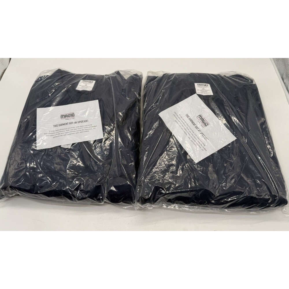 2 Pair MAGID Arc-Rated 9.0 oz Flame Resistant (FR) Cotton Coveralls Sz XXL Navy